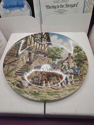 Wedgwood Display Plate Of The Morning In The Farmyard With Certificate Of Authenticity And 