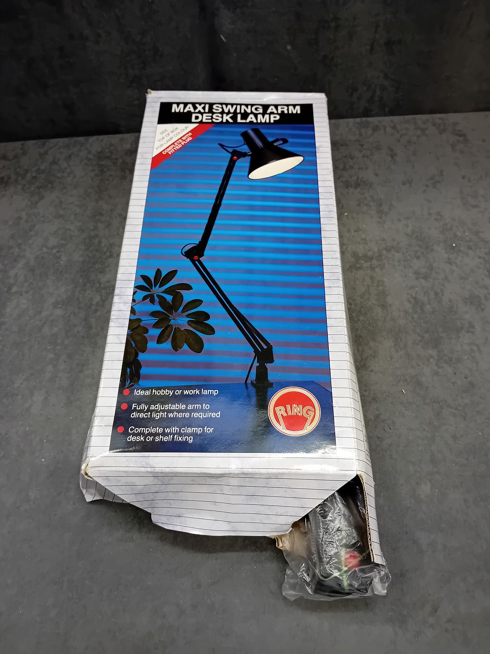Lot 1024: Ring Maxi swing arm desk lamp as pictured