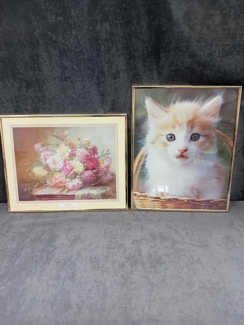 Lot 401: Lot of 2 pictures  1 white and ginger...