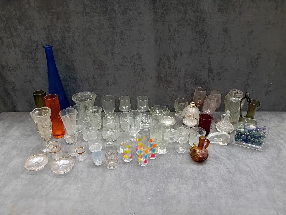 Lot 1038: Large mixed lot of glass items as pictured