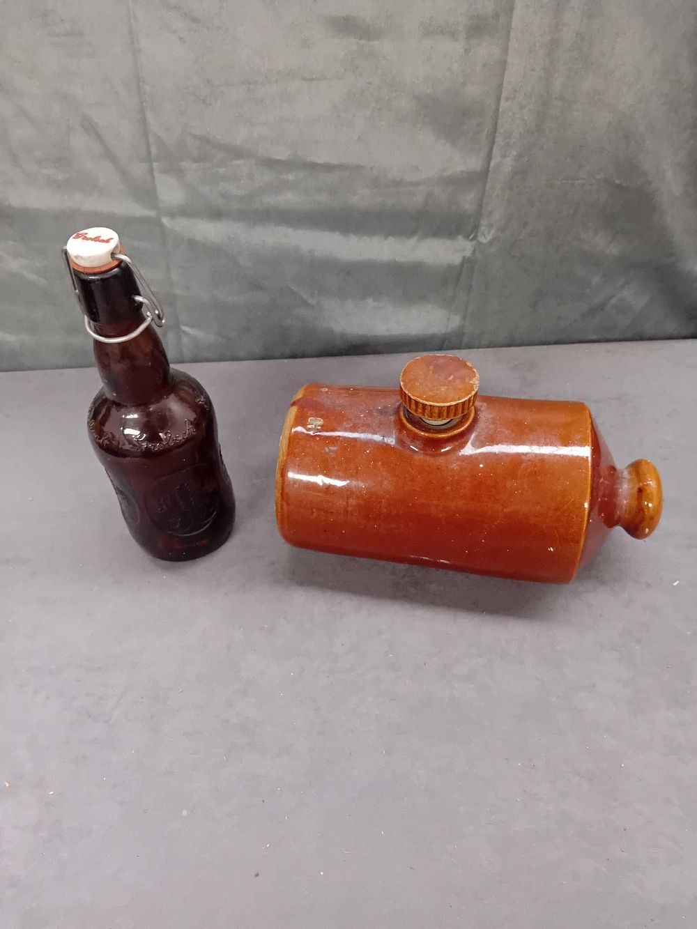 Lot 1066: 1 x brown glass Grolsch bottle and 1...