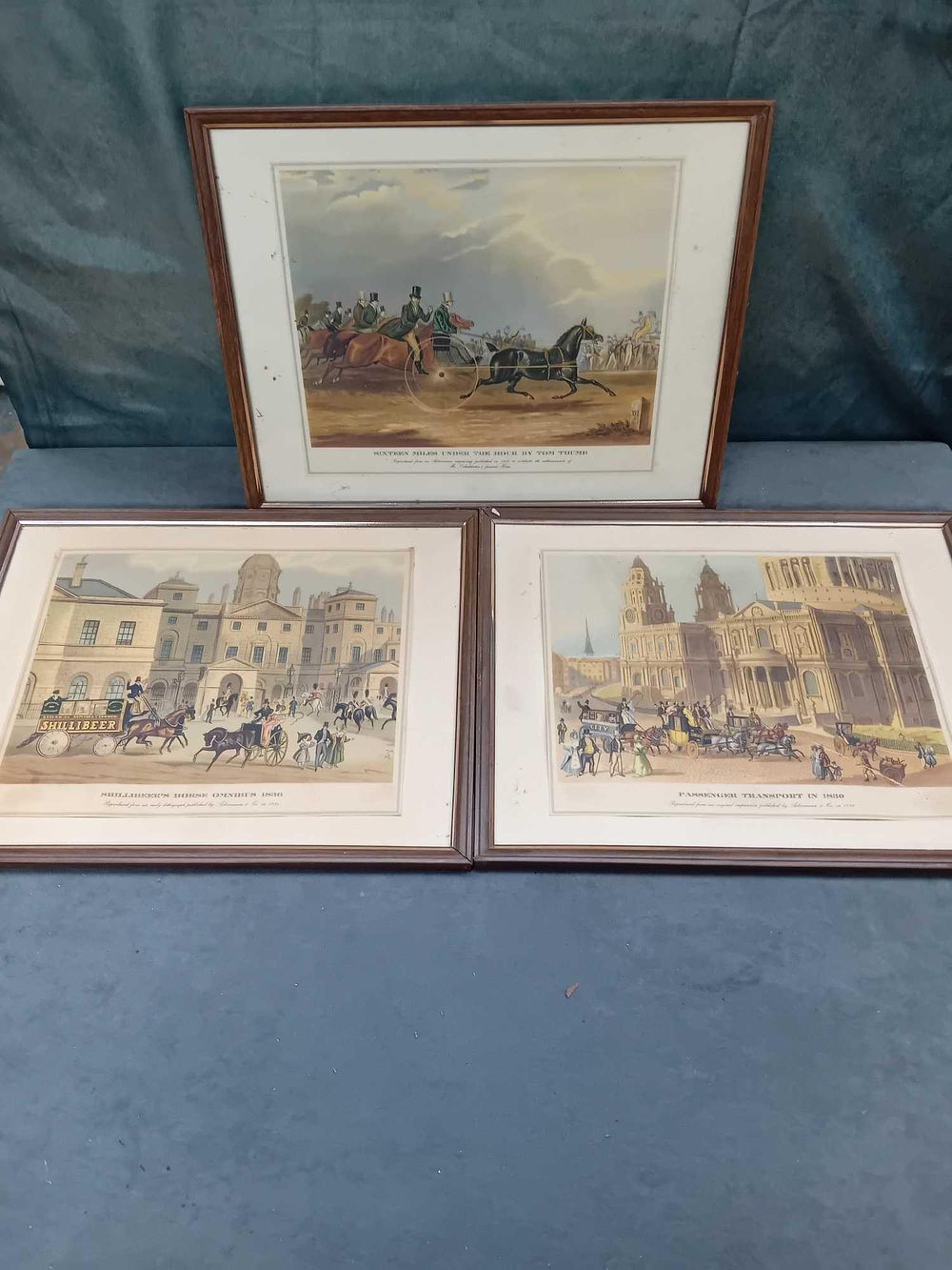 Lot 1071: 3 x Framed prints. 1 Passenger transport in...