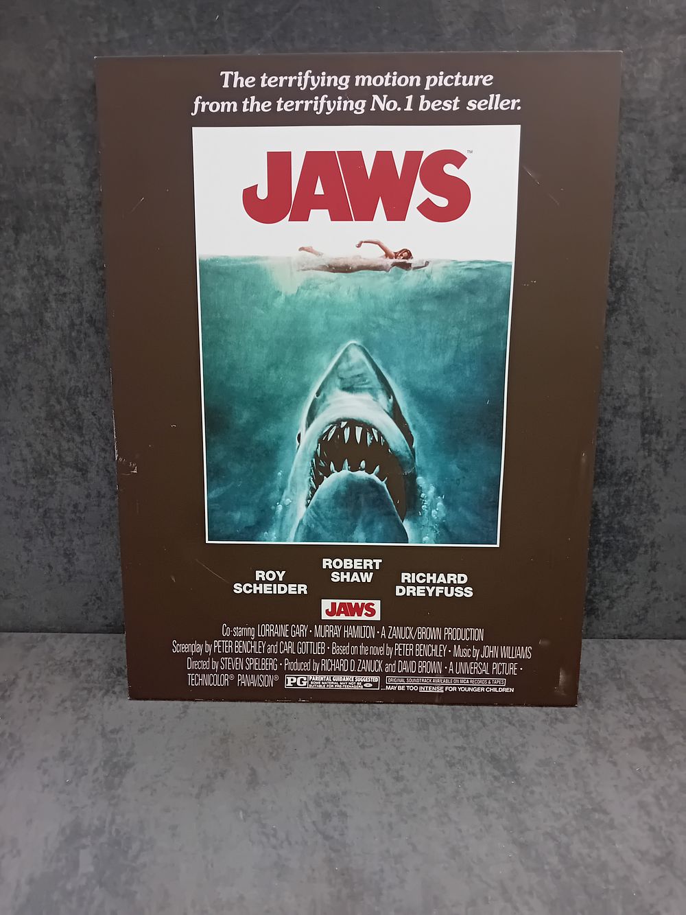 Lot 390: Jaws the movie large canvas print as pictured