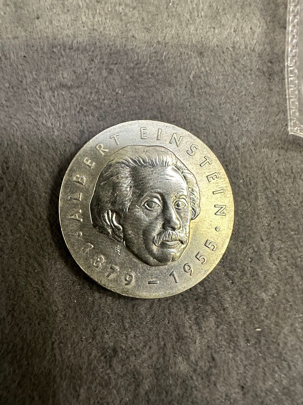 Lot 258: The 1979 Einstein 5 Mark coin