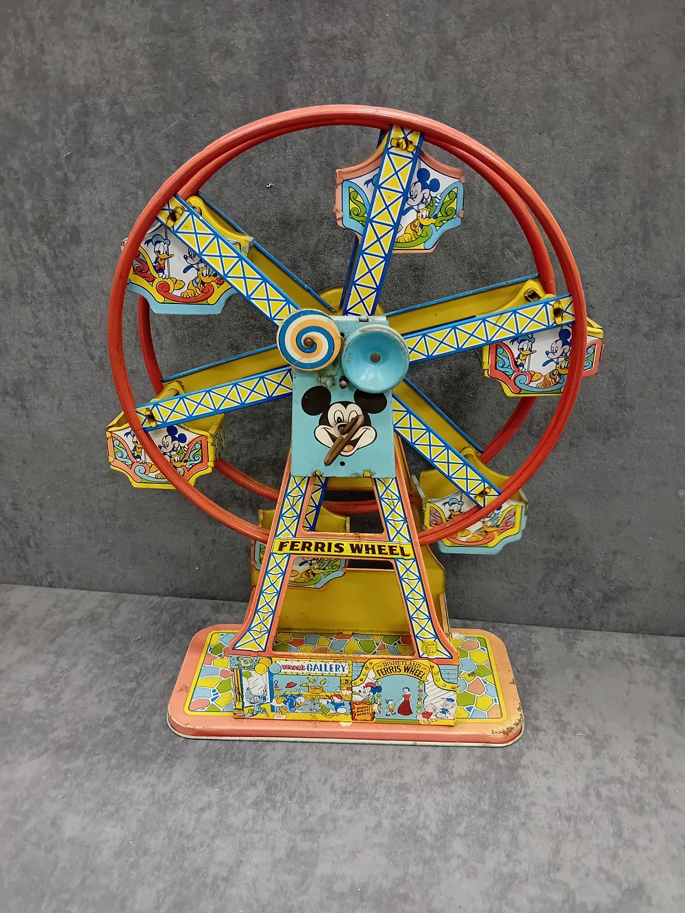 Lot 348: Vintage J. Chein Mickey Mouse Ferris Wheel Tin...