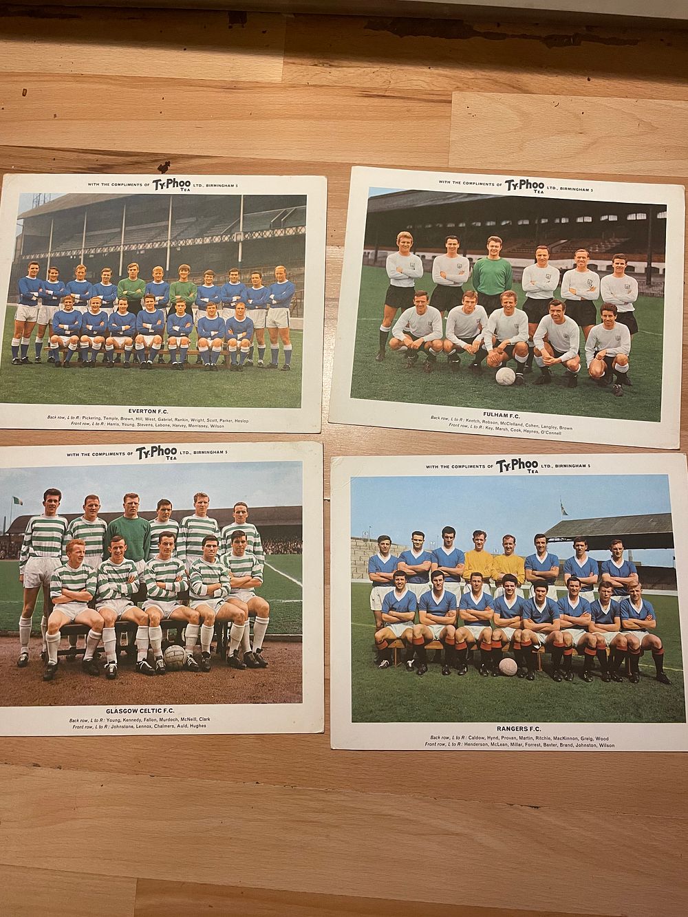 Lot 797: 4 photo cards of Everton, Fulham, Glasgow Celtic...