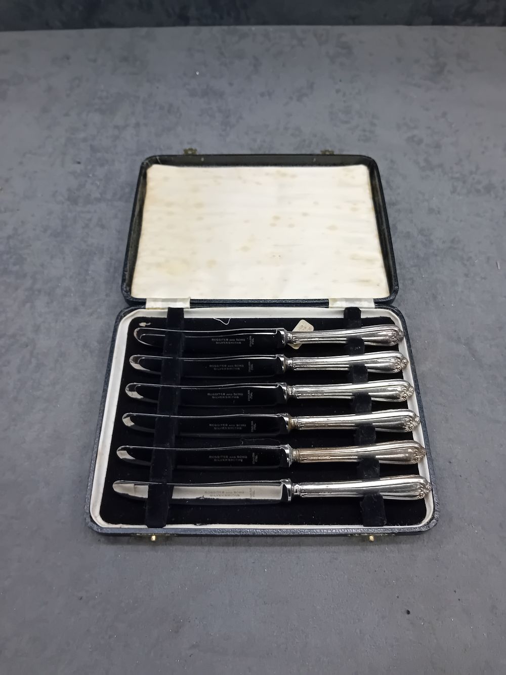 Lot 134B: Rossiter & Sons Silversmiths - set of 6...