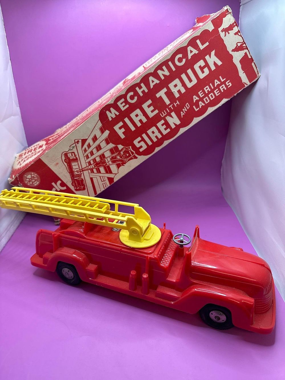 Lot 604: Marx Toys Plastic Fire Truck, Mechanical Fire Truck...