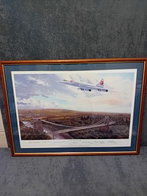 Comcorde The Homecoming By Stephen Brown Signed Print 
size 77cm x 57cm as pictured