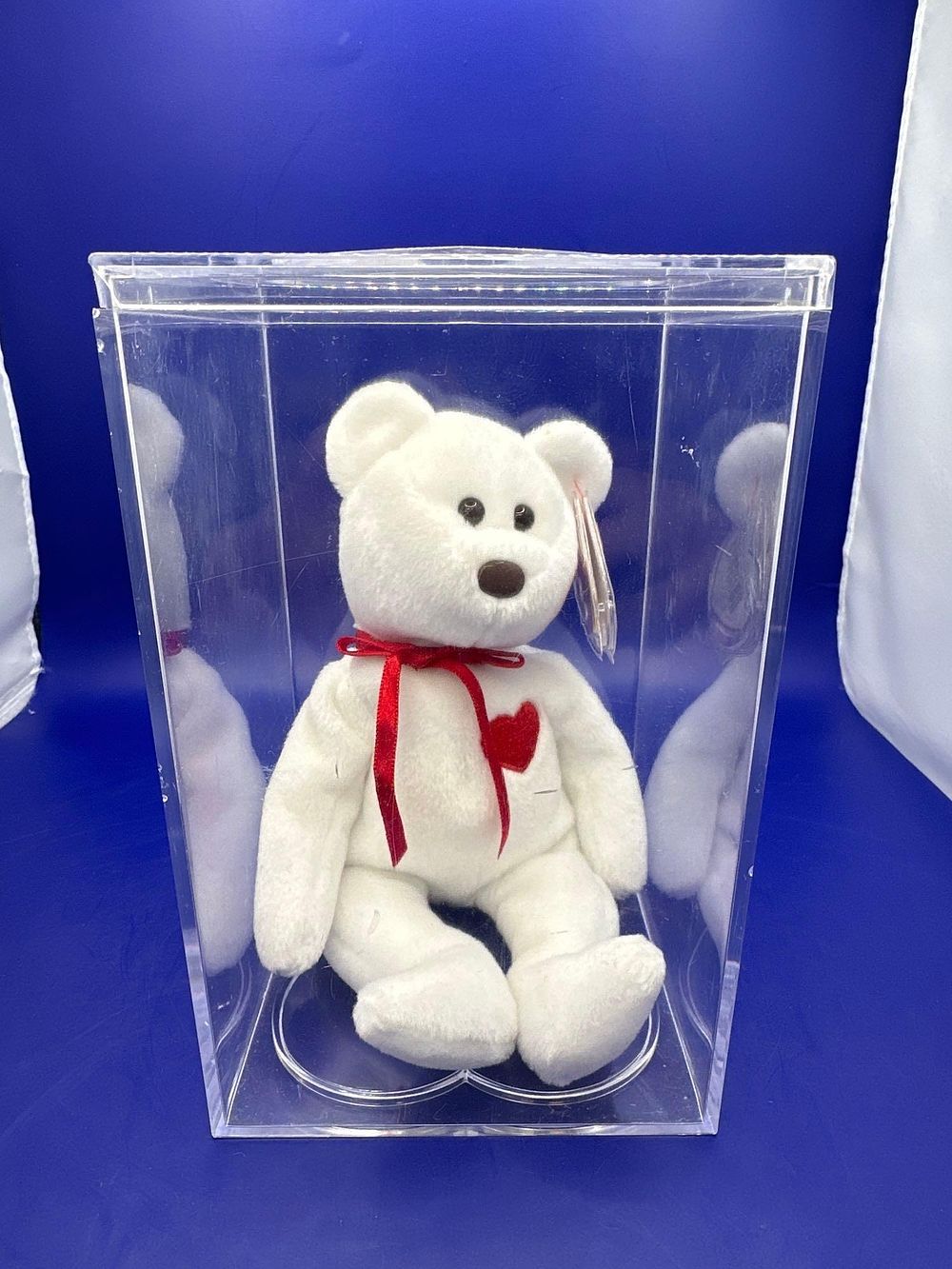 Lot 296: TY Beanie Baby Bear Valentino hand made in...