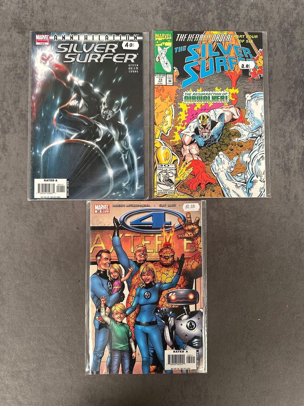 Lot 623: 3. Issues of Marvel comics, two times silver...