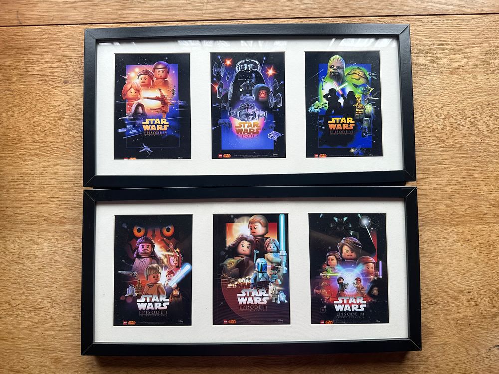 Lot 524: A pair of Lego starwars framed wall art as pictured 53 x 26cm