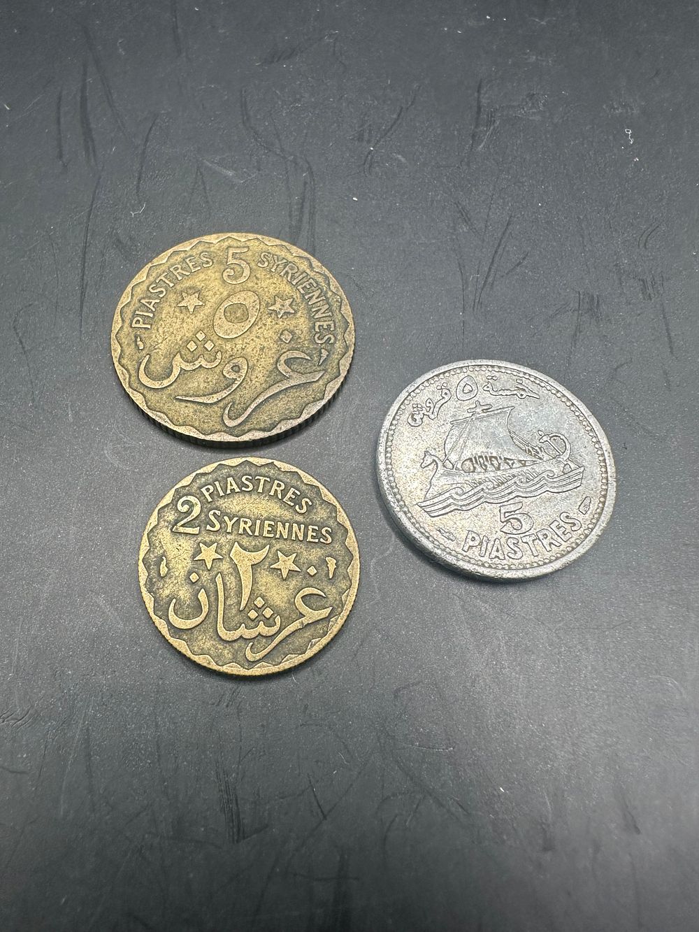 Lot 268: 3 x Old Lebanese coins - 1924 two...