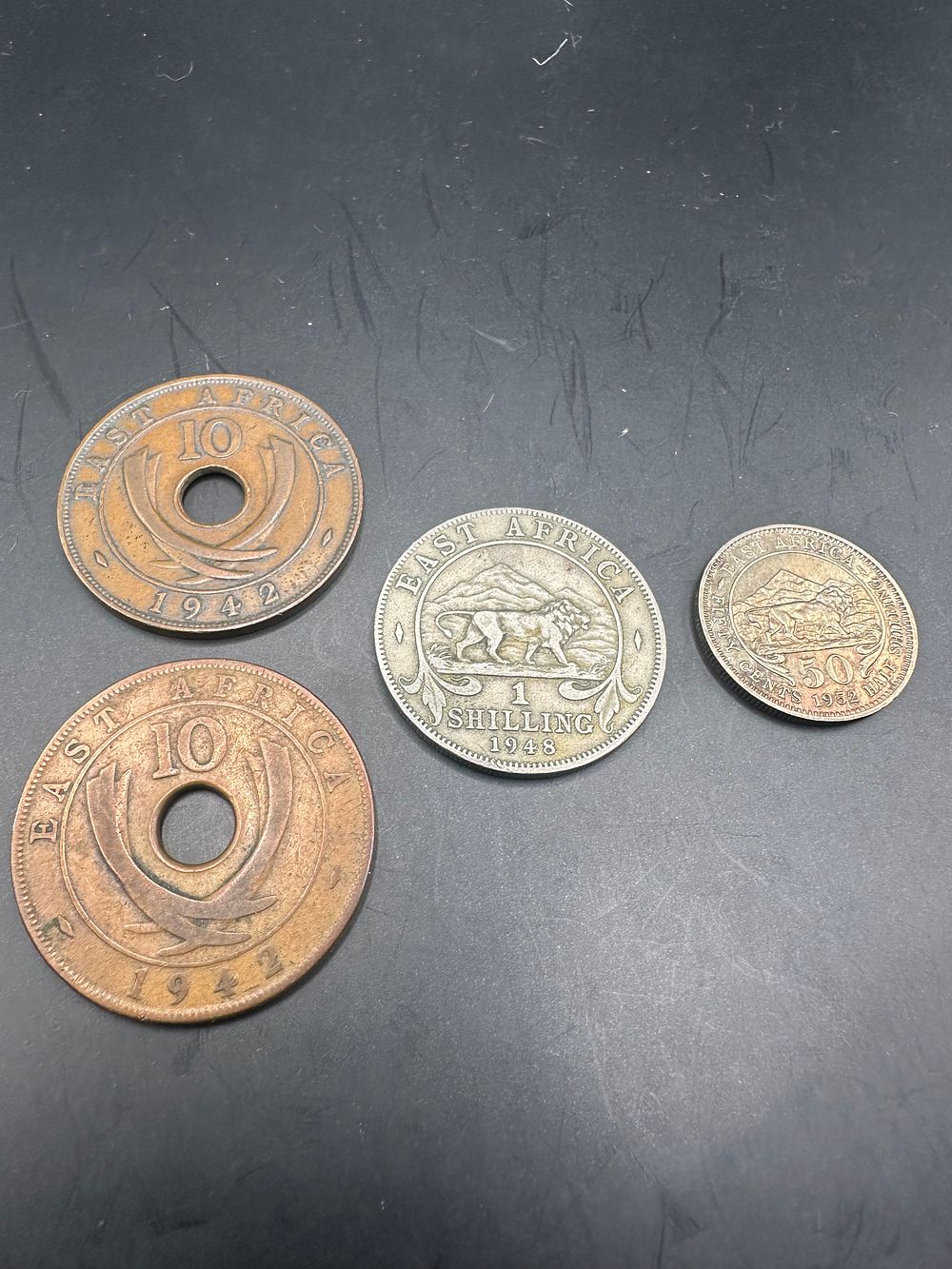 Lot 266: East Africa Coins, 2x 1942 10 cents, 1948...