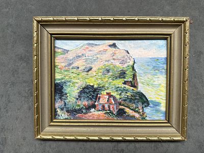 Beddingham at Evening, 1980 
Artist: Chrysta Hoass 
Medium: Oil on canvas 
