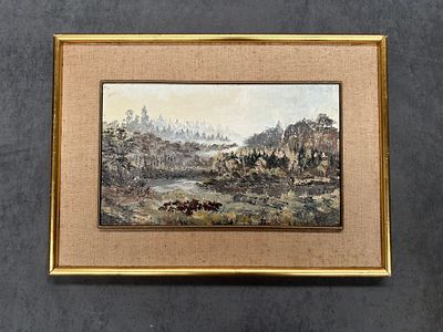 Vintage European Landscape Oil on Canvas 
Dimensions: 62 x 45 cm (including frame) 
Medium: 