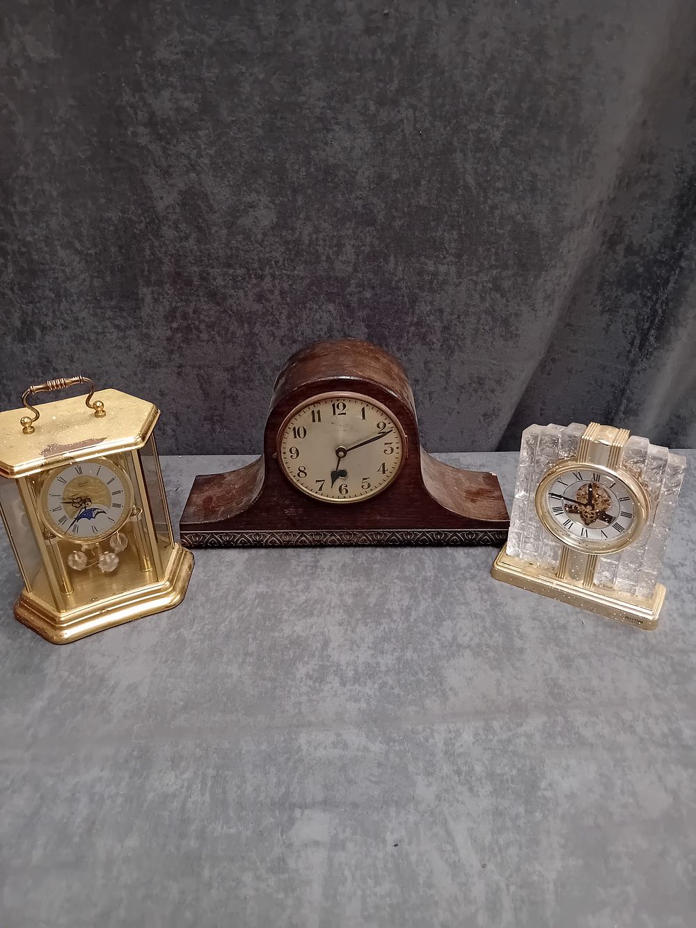 Lot 388: mixed lot of 3 mantle clocks as pictured...