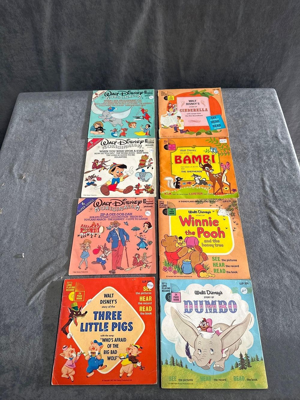 Lot 476: A selection of 8 Walt Disney records with...
