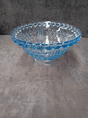 Glass Fruit bowl with a Blue tint as pictured