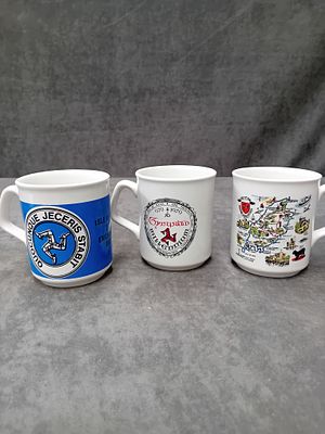 3 x Isle of man mugs as pictured