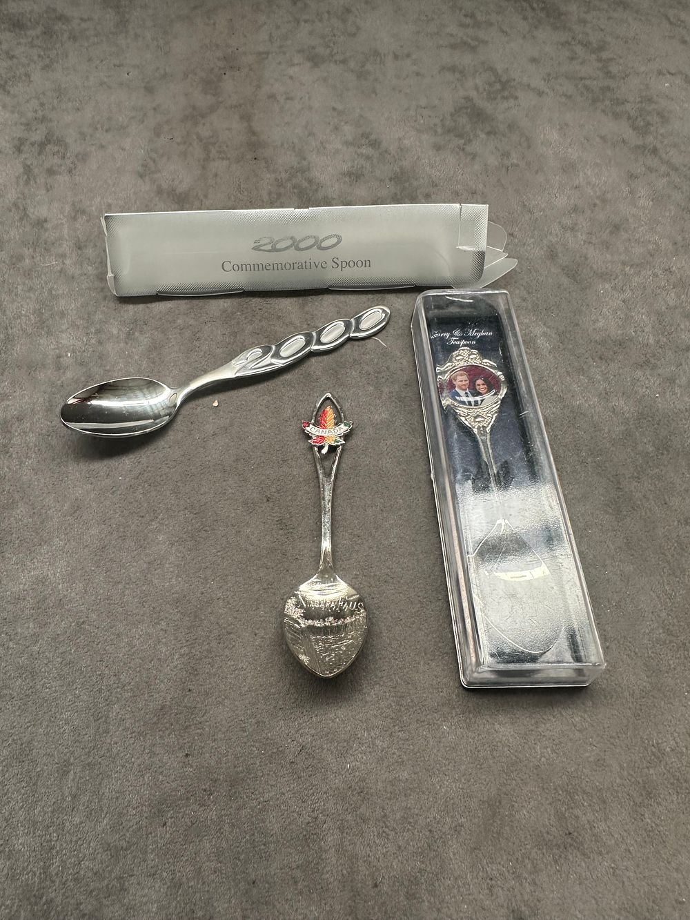Lot 305: Set of three commemorative spoons one for Canada...