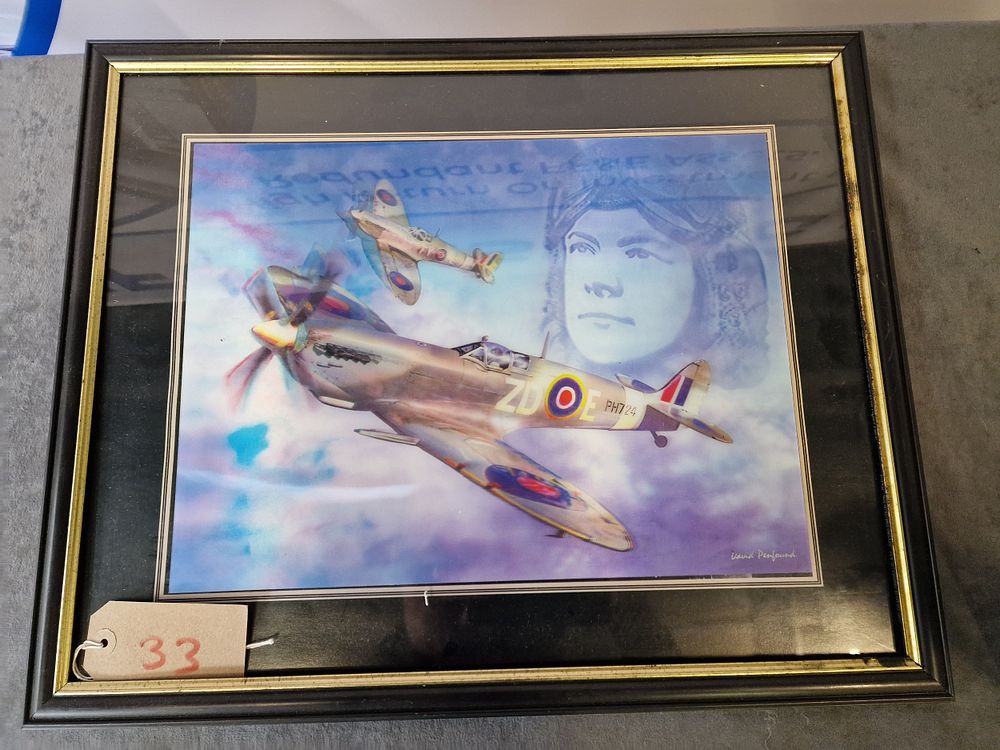 Lot 368: David Penfound Spirit Of The Spitfire Painting 3D...