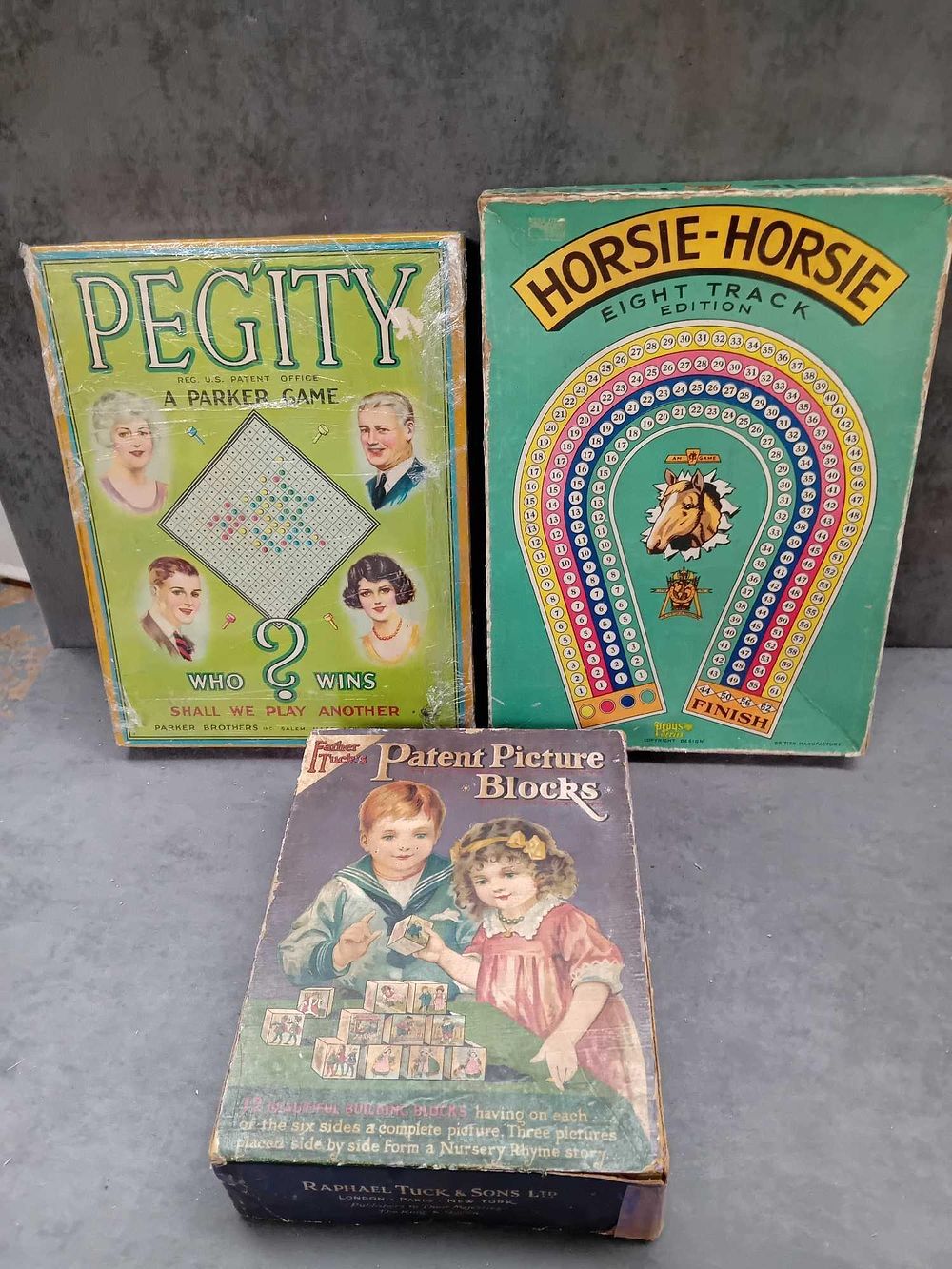 Lot 242: 3 x vintage games 1 x Pegity 1...