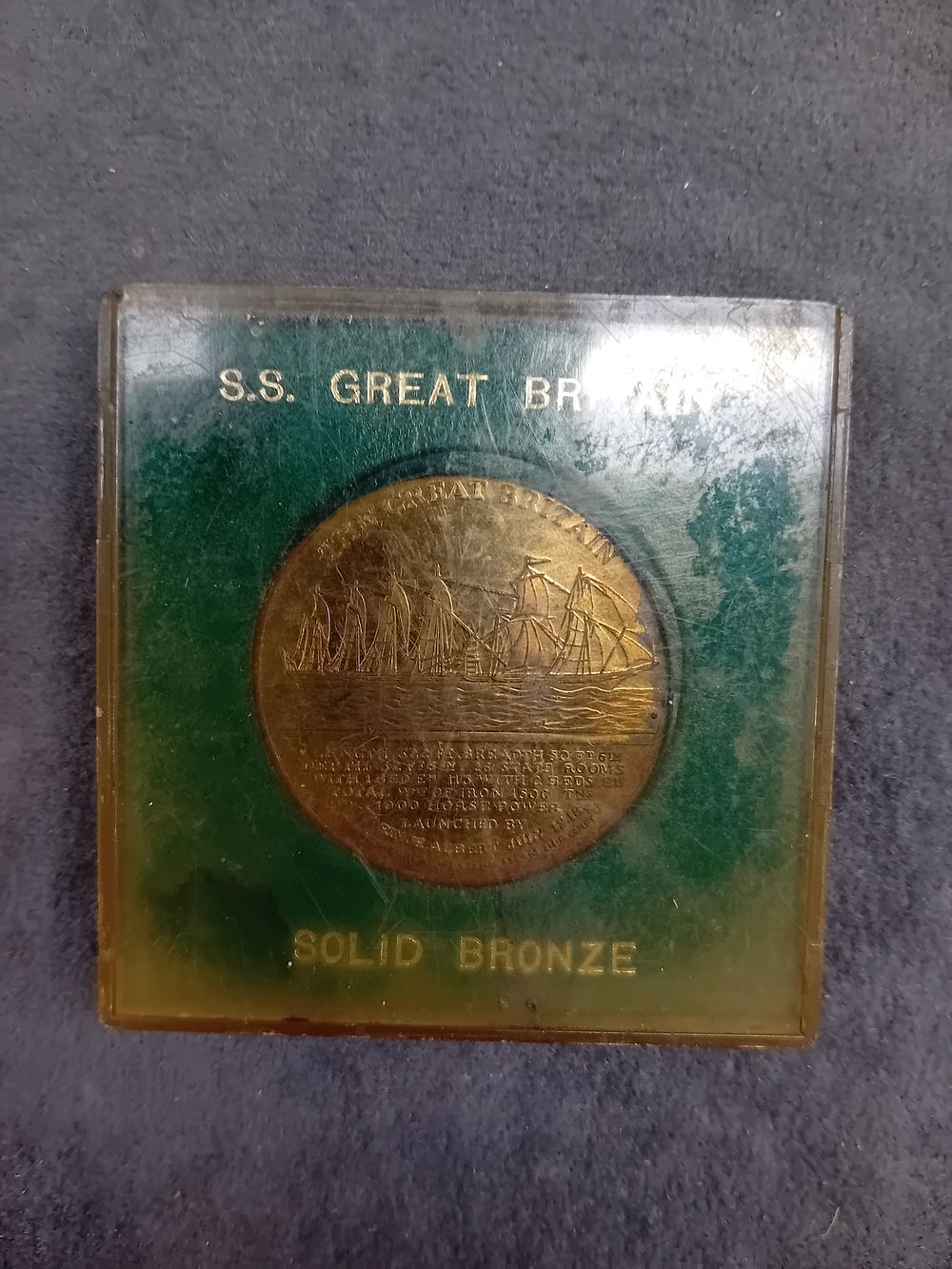 Lot 398: SS Great Britain Solid Bronze Commemorative Coin 1970