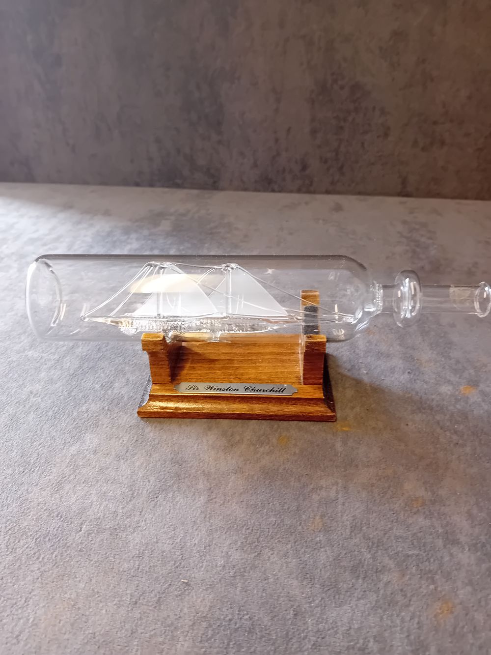 Lot 491: Sir Winston Churchill Glass boat in a bottle...
