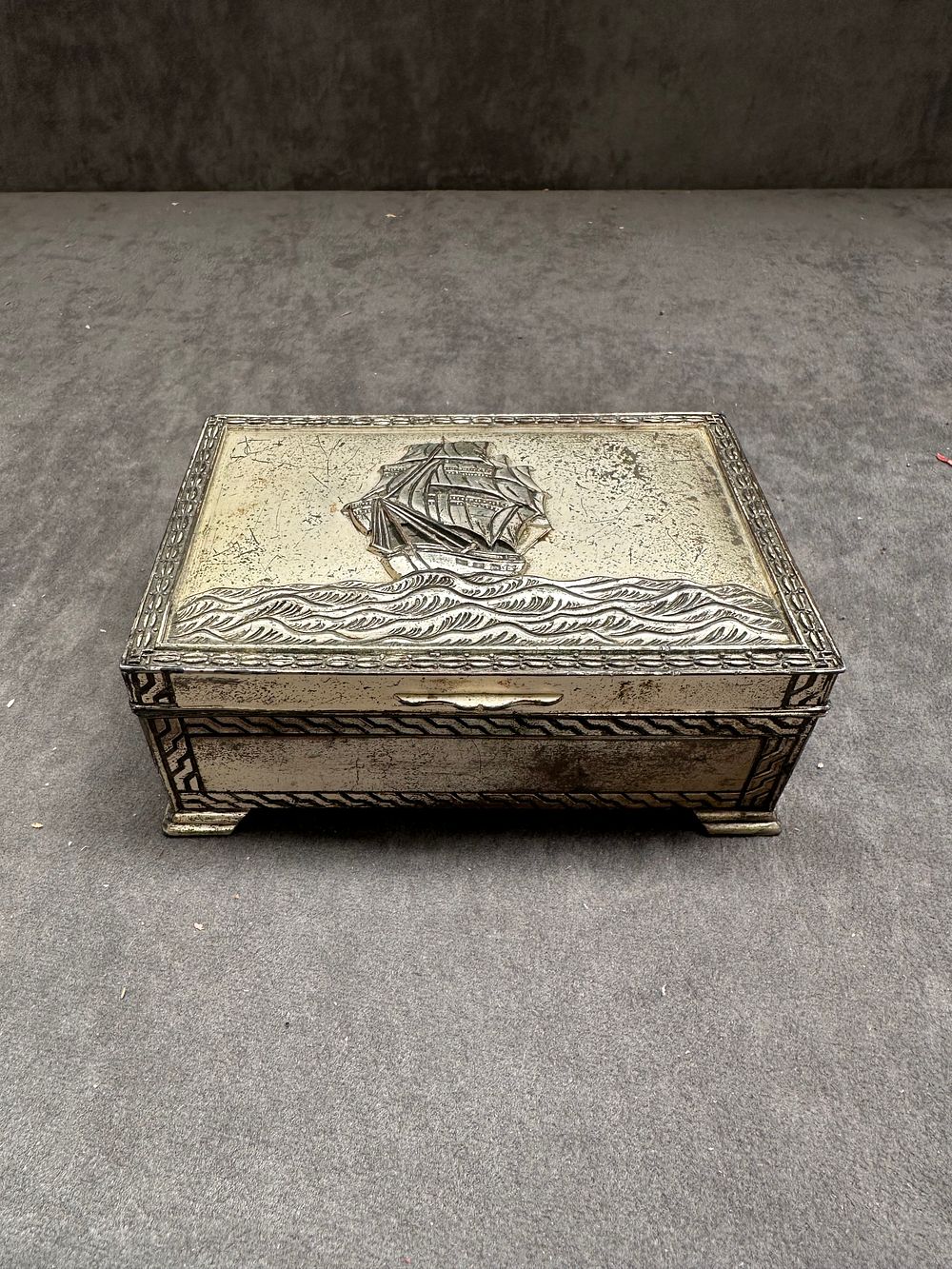 Lot 569: Metal Ship Top Desk Box made in Japan 