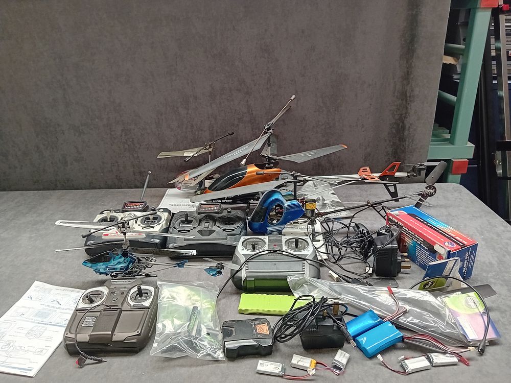 Lot 463: Huge mixed lot of RC Helicopters as pictured ...