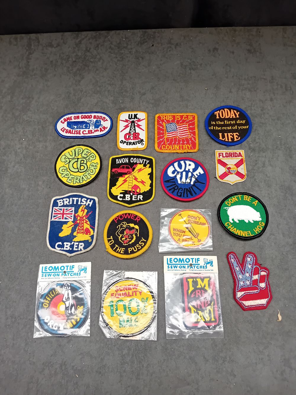 Lot 292: Lot of 16 Sew on badges as pictured