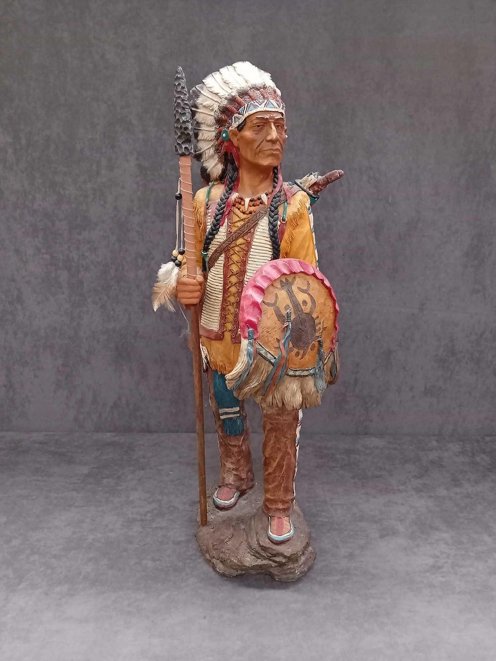 Lot 226: The Leonardo Collection Indian Chief holding shield and...