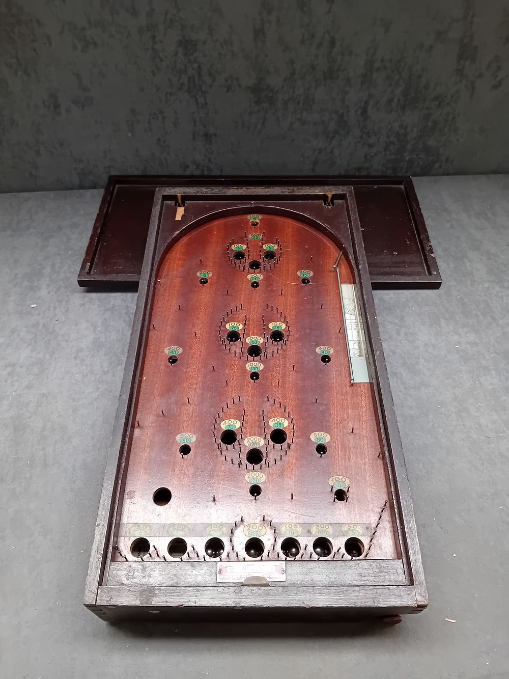 Lot 460: 1930s Corinthian Bagatelle game as Pictured