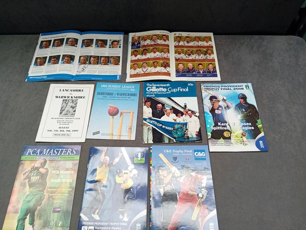 Lot 159: Mixed lot of cricket programs, 2 are signed...