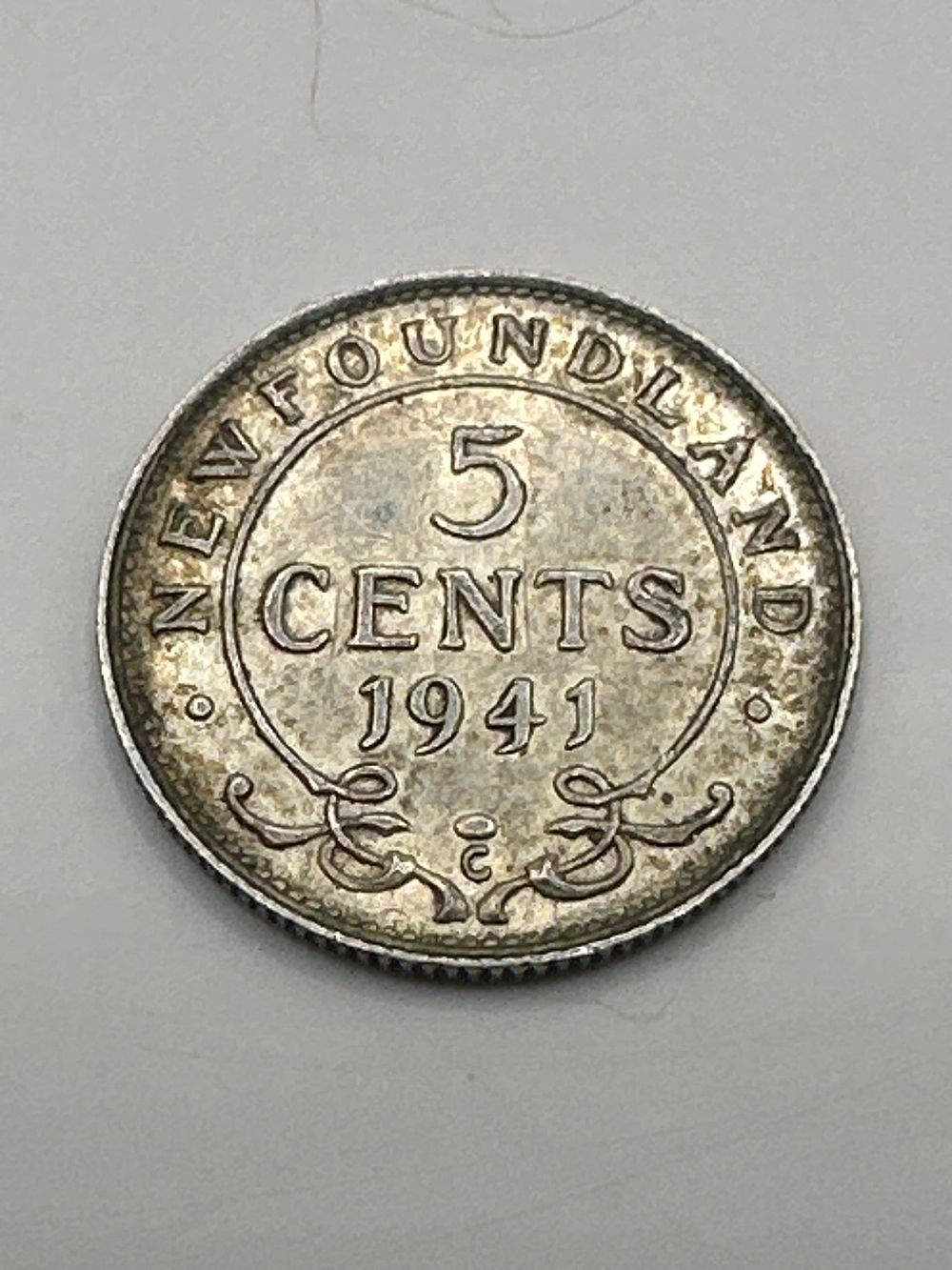Lot 324: Newfoundland 1941 5 Cents King George VI Silver Coin