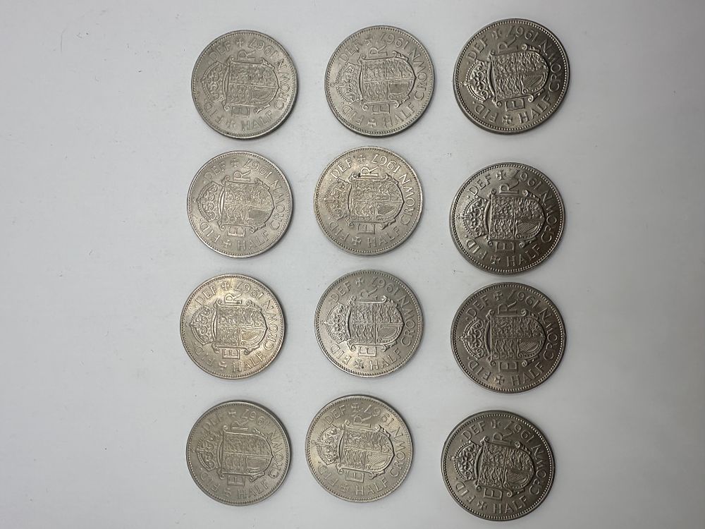 Lot 335: A Collection of 12 British Half Crown Coins, Elizabeth II