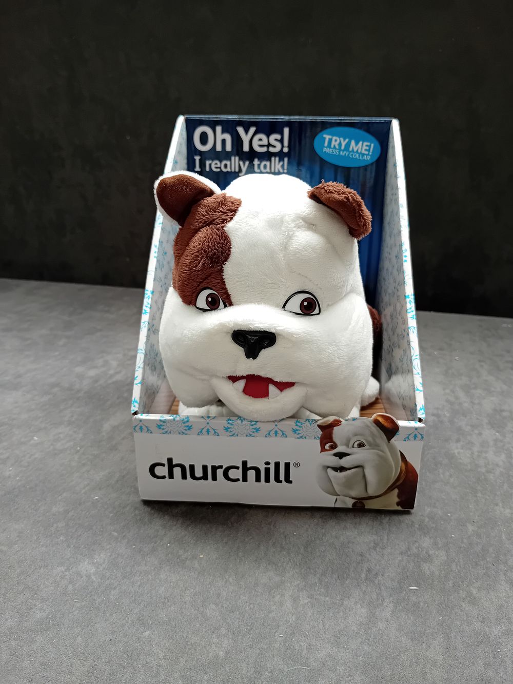 Lot 298: Churchill Talking Dog plush toy With working speaker...