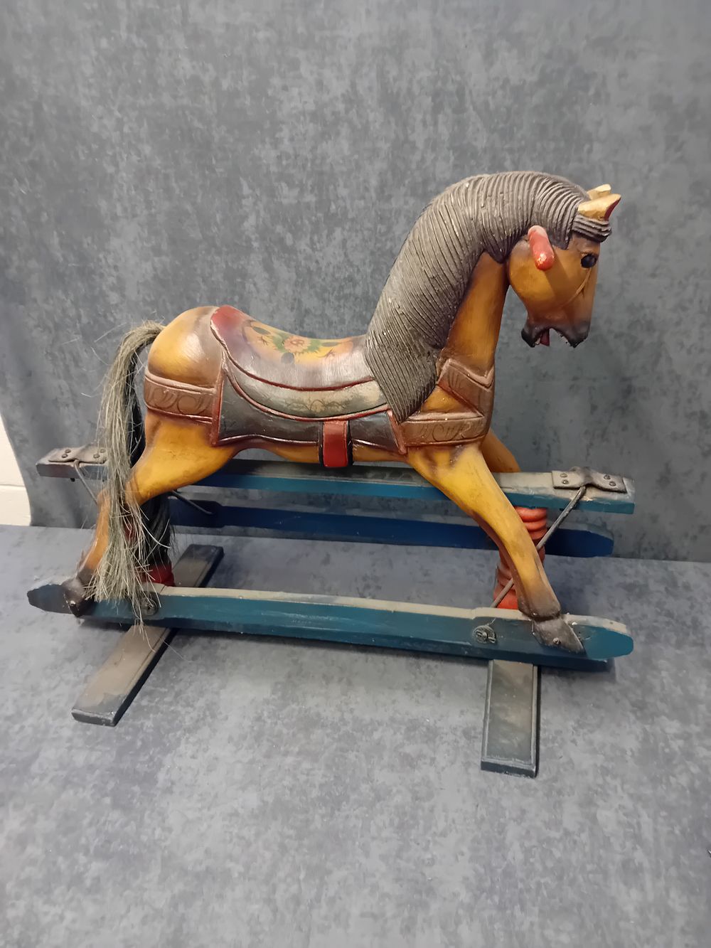 Lot 231: Vintage 19th Century Wooden Rocking Horse as Pictured