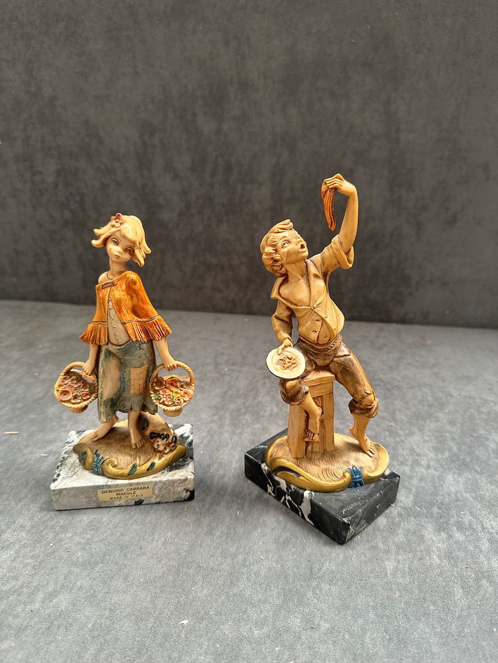 Lot 493: Pair of Simonetti Italian Sculpture with Italian Carrara...