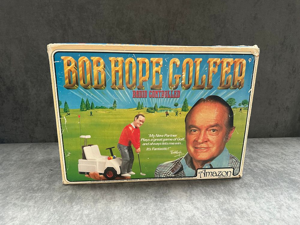 Lot 266: Vintage Bob Hope Golfer Radio Controlled Golf Cart Game, Boxed, 1981
