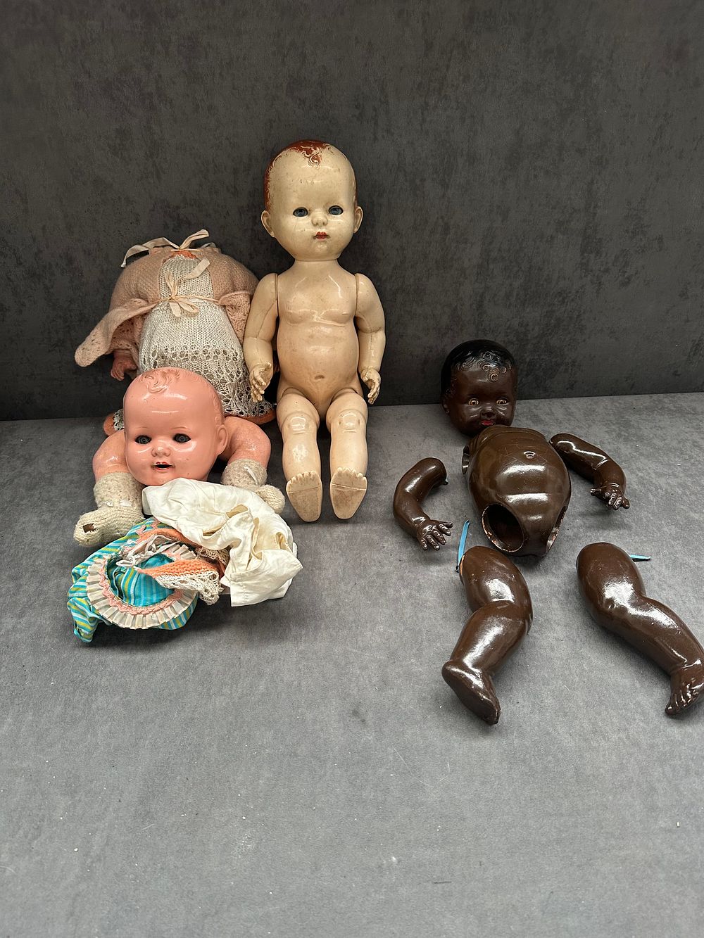 Lot 270: Three Vintage Composition and Hard Plastic Baby Dolls, 1930s-40s