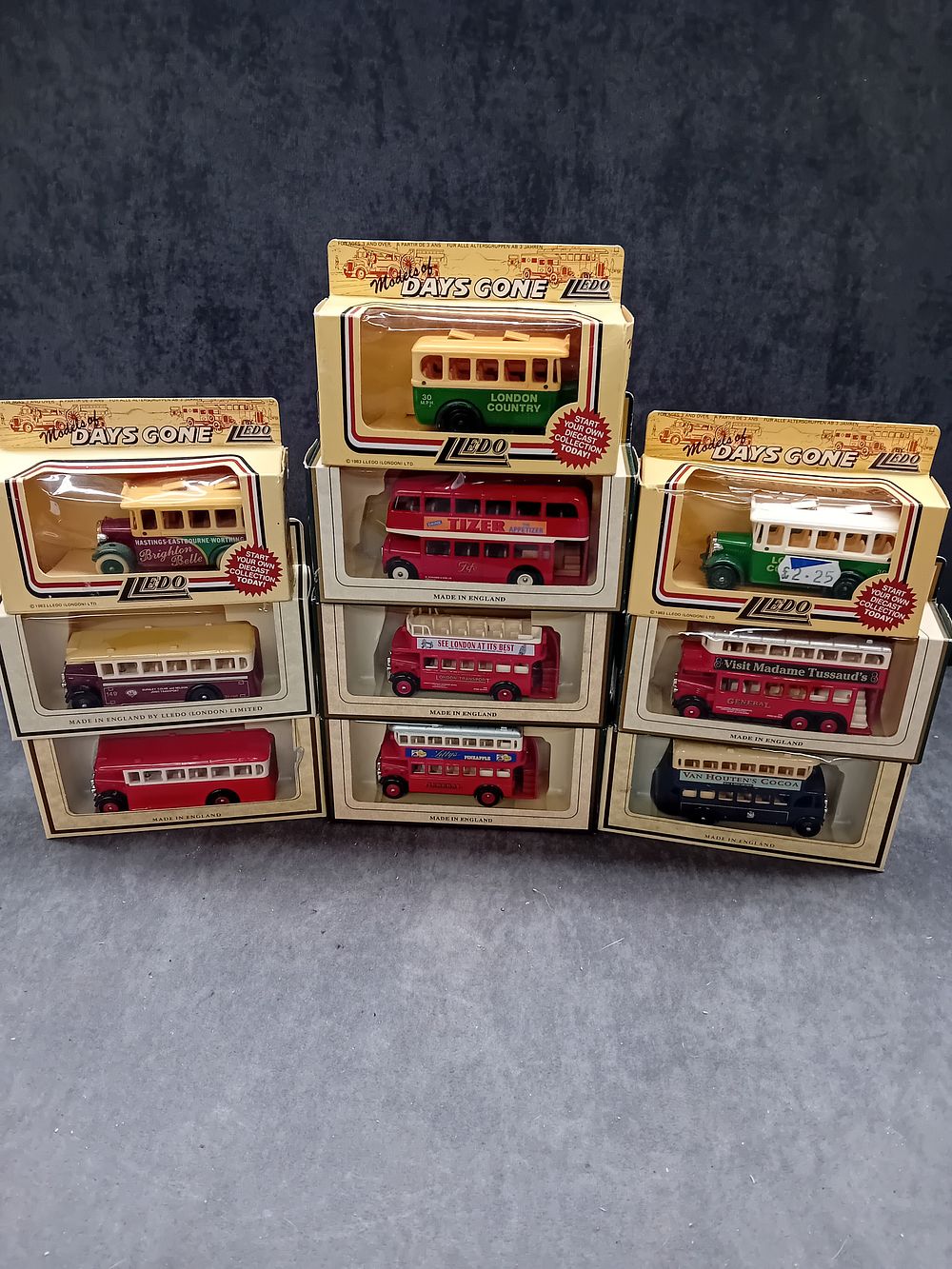 Lot 163: A Collection of 10 Lledo 'Models of Days Gone' Die-Cast Buses