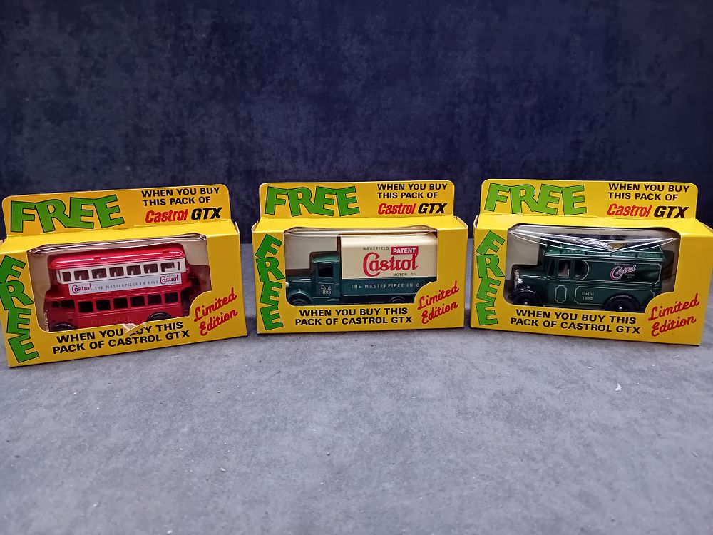 Lot 174: Three Lledo 'Days Gone' Castrol GTX Promotional Die-Cast Model Vehicles