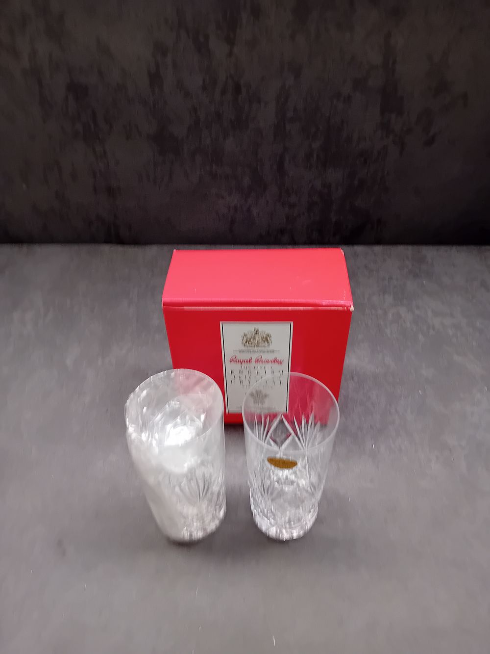 Lot 541: A Pair of Royal Brierley 'Ascot' Led Crystal Tumblers