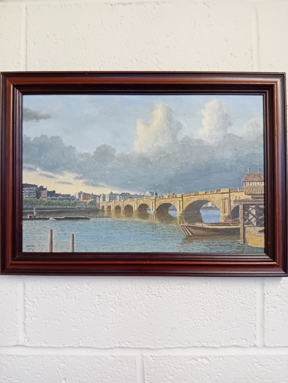 Lot 451: A 20th Century Oil Painting on Canvas, Signed 'SNOW' and Dated '1973', Depicting Waterloo Bridge