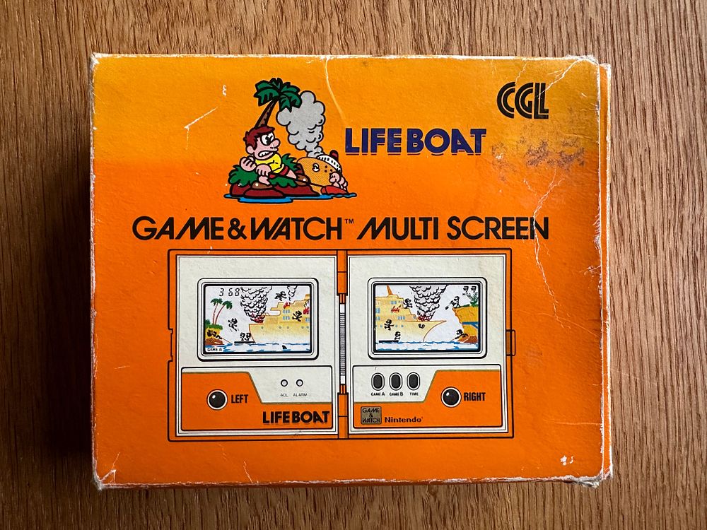 Lot 2: Nintendo Game & Watch Multi Screen 'Lifeboat' Handheld Electronic Game, Model TC-58, 1983