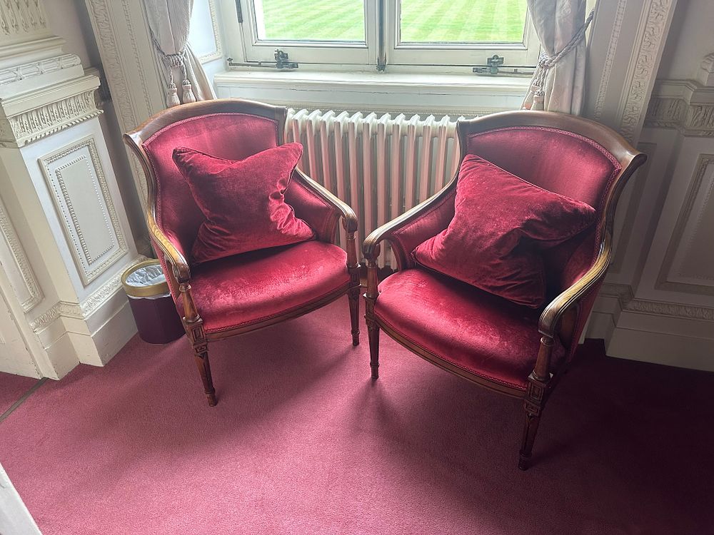Lot 1029: A Pair of Vintage Hand-Carved Swan Armchairs