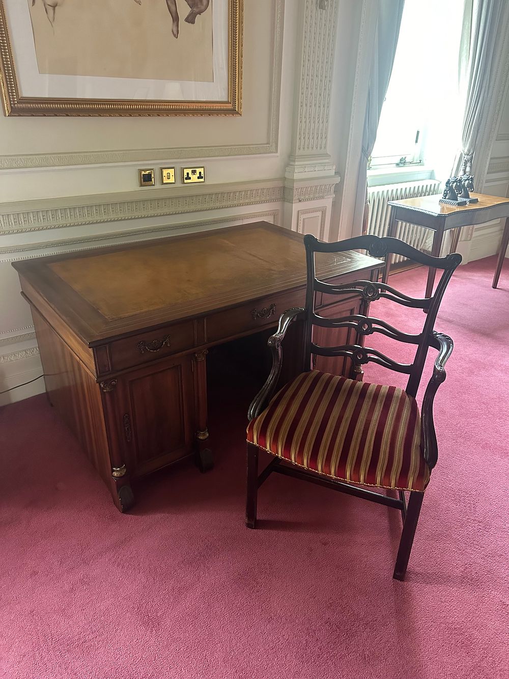 Lot 1030: A Regency Style Mahogany Pedestal Desk and Armchair