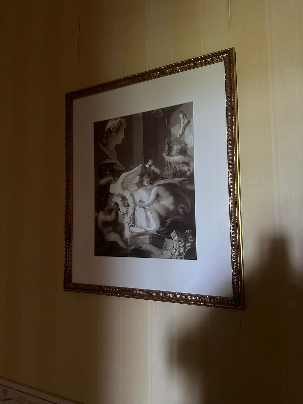 Lot 1039: Framed 19th Century Lithograph, Classical Scene with Putti